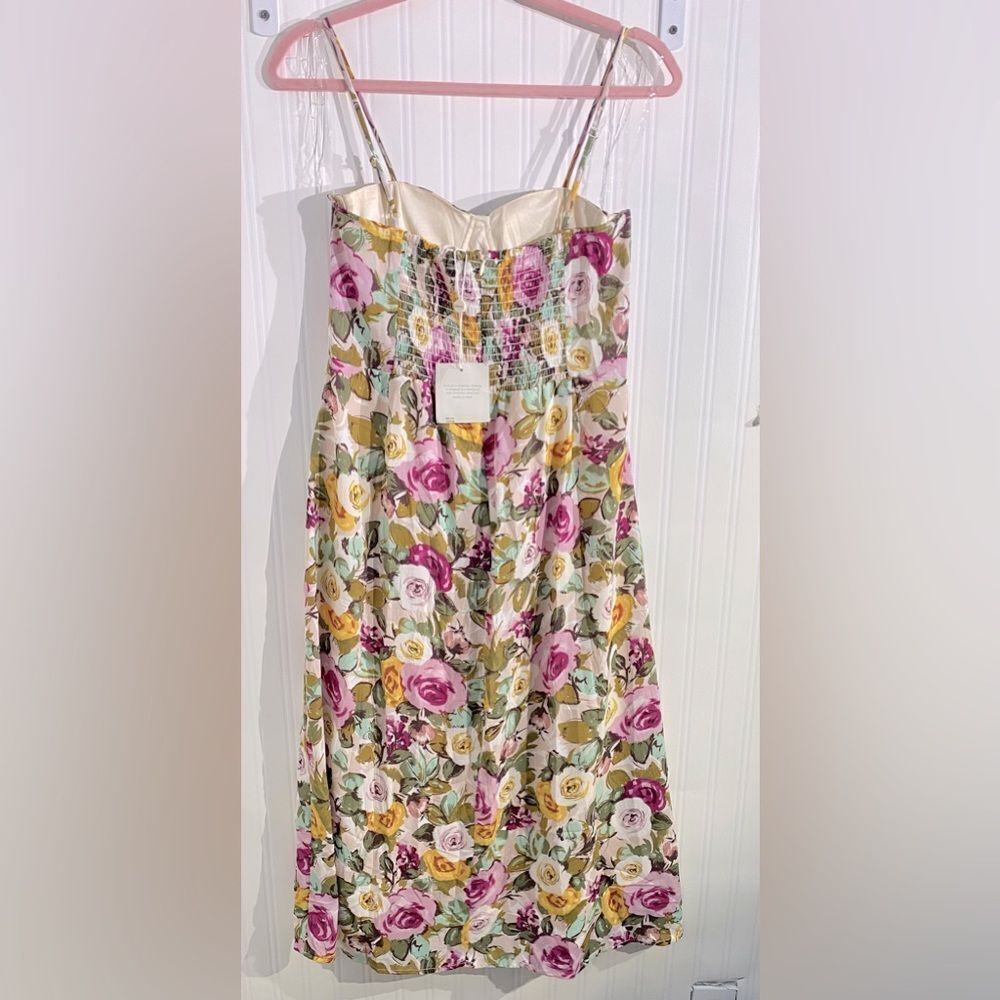 NWT Bohme Kim Floral Midi Strapy sleeveless Dress W/ Slit in Pink Size S - Picture 5 of 9